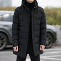 New Male Winter Warm Long Outwear Hooded Thicken Mid-length Hooded For Men Warm Coat Winter Puffer Jacket Fashion Parka Overcoat