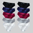Giczi 10PCS/Set Seamless Women's Panties Solid Color Silk Satin Underwear Breathable Comfortable Briefs Sexy Lingerie Cozy Panty