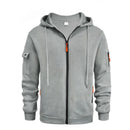 2024 Men's Hooded Sweater Leisure Sports Pullover Retro Harajuku Long Sleeve Zipper Multi-pocket Casual Loose Coat Street Wear