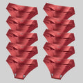 Giczi 10PCS/Set Seamless Women's Panties Solid Color Silk Satin Underwear Breathable Comfortable Briefs Sexy Lingerie Cozy Panty