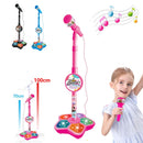 Kids Microphone with Stand Karaoke Mic Speaker with Lights Music Instrument Toys Singing Machine Birthday Gift for Girl Boy