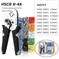 0.08-6mm2 Tubular Terminal Crimping Pliers HSC8 6-6A Crimper Wire Mini Ferrule Crimper Tools Household Electrical Kit With Bag