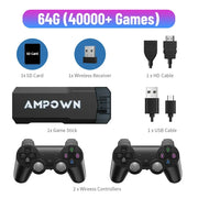 جهاز ألعاب GD20 Game Stick X2، معالج Emuelec 4.3 وAigame 905M، يد تحكم لاسلكية، ألعاب كلاسيكية بدقة 4K لأجهزة PS1 وN64، مع 70 ألف لعبة