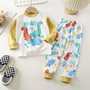 Children Pajamas Sets Unisex Soft Comfort Cartoon Dinosaur Clothing Set Outfit Suitable Boys Girls Perfect for Autumn Winter