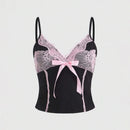 American retro punk aesthetic lace leopard print camisole top sexy slim fit chic hottie crop tops Harajuku Y2K aesthetic Clothes