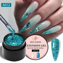 MEET ACROSS 8ml Aurora Extension Nail Gel Polish Glitter Sparkling Nail Art Semi Permanent Building Gel For Nails Manicure