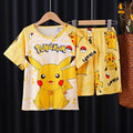 New Summer Cartoon Boys' Short Sleeved Girls' Pajamas Home Wear Outerwear Sleepwear for Sleeping Set Child Boy