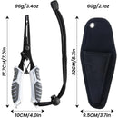 7 "fishing clamp set 420 stainless steel, line cutter, storage bag - Fishing clamp hook remover