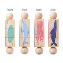 1PC Wooden Baby Rattles Toy Rotating Animal Shaped Matching Blocks Toy Baby Exercise Coordination Puzzle Montessori Toy Kid Gift