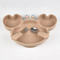 3Pcs/Set Baby Safe Silicone Dining Plate Food Feeding With Spoon Fork Cartoon Children Dishes Prevent Tipping Over And BPA Free