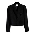 Men's Short And Niche Design Small Suit Autumn New Youth Korean Fashion Trend Cutting Layer Clear Black Ruffian Handsome Top