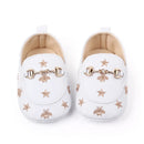 PU Leather Baby Shoes Embroidered Stars Christening Baptismal Moccasins Infant Boys Girls Slip-On Peas Shoes Walking Shoes 0-18M