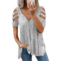 Women Blouse Sexy Breathable Lady Summer T-shirt Soft Summer Blouse Plus Size Lady Summer Top Lady Garment