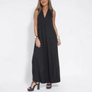 2023 New Solid Color V-Neck Pullover Dress Cardigan Jacket Women's Fashion Cross-Border Amazon Independent Site Clothing