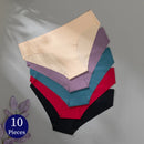 BZEL 10PCS/Set Seamless Women's Panties Silk Satin Underwear Health Comfort Lingerie Sport Breathable Briefs Underpants Hot Sale