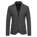 Classic Men's Casual Blazer Jackets SIngle Button Vintage Check Suit Coat Male Khaki
