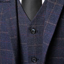 2025 New Men's Three-pieces Fashion Plaid Slim Business Party Formal Elegant Blazer Sets (Jacket+Pants+Vest) Prom Wedding Groom