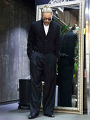 Men's Short And Niche Design Small Suit Autumn New Youth Korean Fashion Trend Cutting Layer Clear Black Ruffian Handsome Top