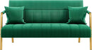 56.5" W Modern Loveseat 2 Seater Sofa Luxurious Velvet Fabric Couch with Gold-Tone Metal Arms and Legs for Bedroom, Studio Pink