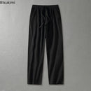 Plus Size 8XL 9XL Pants Men's Solid Cotton Linen Loose Casual Trouser Fashion Drawstring Straight Joggers Vintage Sweatpants Men