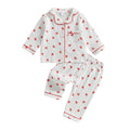 MISOWMNJOY Soft Cotton Kids Girls Boys Pajama Sets Valentine's Day Children Sleepwear Heart Long Sleeves Shirt Pants Loungewear