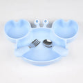 3Pcs/Set Baby Safe Silicone Dining Plate Food Feeding With Spoon Fork Cartoon Children Dishes Prevent Tipping Over And BPA Free