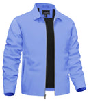 TACVASEN Lightweight Work Jackets Mens Classic Tunic Style Zipper Pockets Bomber Jackets Full Zip Spring Fall Jacket Outwear