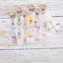 Baby Personalized Name Pacifier Chain Silicone Daisy Dummy Holder Chain For Handmade Wooden Baby Nipple Clips Nursing Chew Toys