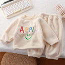 Winter Flannel Kids Sets Solid Warm Children Pajamas Sets Homewear Two-piece Set  for Baby Boys Girls Kids Boutique Clothes