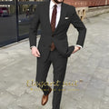 Men's Khaki Suit 2-piece Set - Swallowtail Suit Handsome Wedding Suit Men's British Style Custom Men's Suit Jacket Trousers