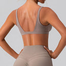 Women Soft Slimming Shockproof Quick Dry Supportive V Neck Running Bra Gym Sports Running Fitness Yoga Bra