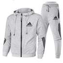2024 Casual Sportswear Suit Men's Hoodie and Trousers Two-piece Zippered Hooded Sweatshirt Sweatpants Men's Suit