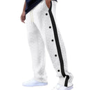 2024Spring and Autumn New Men's Trousers Texture Jacquard Single-Breasted Side Stripe Loose plus Size Casual Pants Sweatpants