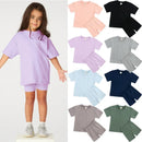 2024 Teenage Girls Summer Sport Outfits Solid Cotton Breathable Kids Clothes Children Korean Lounge Tracksuit Kids Sport Suit