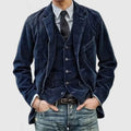 2025 Autumn Winter Men's Coat Jackets Corduroy Casual Suits With Shoulder Pads Fashion Lapel Long-Sleeved Solid Jacket Models