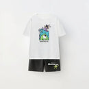 2025 Summer Kids Sets Disney Stitch Printed Tops Tee Shirts For Boys Casual Pullover Clothes Casual Two Piece Suit Child Sets