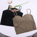 Summer Vest Tops Sleeveless Cotton Bustier Soft Elastic Washable Wear-resistant Bra Vest Women Crop Top Seamless Bralette Tees