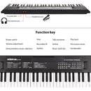 BIGFUN 61 Key Electronic Keyboard Piano Dual Speakers 8 Tones 5 Rhythms 5 Drums Percussions 6 Demos Musical Instrument with Mic