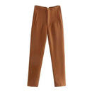 TRAF Ladies Pants Office Wear Black Pink White Pants for Women Fashion High waist Formal Pants Office outfits Pencil Trousers