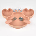 3Pcs/Set Baby Safe Silicone Dining Plate Food Feeding With Spoon Fork Cartoon Children Dishes Prevent Tipping Over And BPA Free
