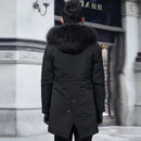 2022 Winter Trendy Men High Quality Faux Fur Liner Parka Elegant Imitation Fox Hair Hooded Long Coat Fashion Luxury Jackets