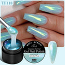 MEET ACROSS 8ml Aurora Extension Nail Gel Polish Glitter Sparkling Nail Art Semi Permanent Building Gel For Nails Manicure