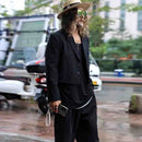 Men's Short And Niche Design Small Suit Autumn New Youth Korean Fashion Trend Cutting Layer Clear Black Ruffian Handsome Top