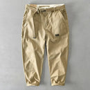 2025 New Spring Autumn Men Pure Cotton Men Cargo Pants Korean Style Male Casual Loose Belt Mid Waist Man Trouser Plus Size 4XL