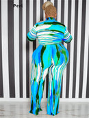 Perl Plus Size Two Piece Outfits Tie Dye Women Fall Clothing Fashion Top and Pants Leggings Matching Set Autumn Tracksuit Xl-5xl