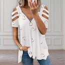 Women Blouse Sexy Breathable Lady Summer T-shirt Soft Summer Blouse Plus Size Lady Summer Top Lady Garment