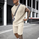 New 2025 Men's Two Pieces Casual Sets for Summer Solid Sleeveless Tops Shirts and Shorts Sets Male Streetwear Tracksuit Sets Men