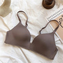 Women's Bras Sexy Seamless Wireless Ice Silk Bralette Gather Push Up Lingerie Thin Smiple Style AB Cup Deep V Female Underwear