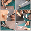 KRABALL 48/72pcs Leather Craft Sewing Working Tools Kit with Upholstery Thread Awl Needles Thimble for Repair Stitching DIY