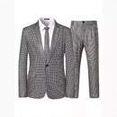 Men's Plaid Sequins Suit Wedding Ceremony Party Performance Dress Two-piece Suit